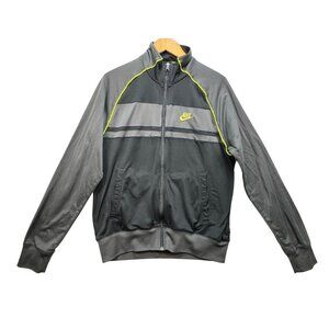 Nike Sportswear Mens Full-Zip Activewear Jacket Size M Gray Black Mock Neck Logo